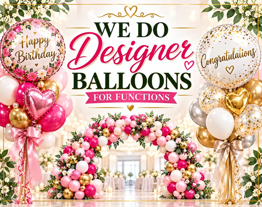 Designer balloons for functions and celebrations