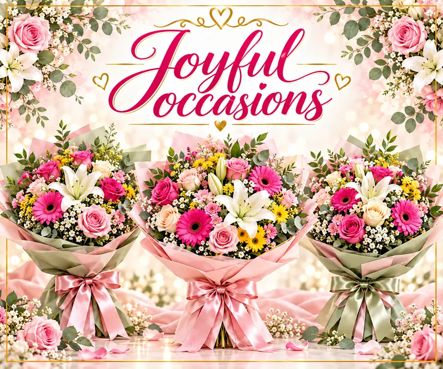 Joyful occasions: colourful flower bouquets